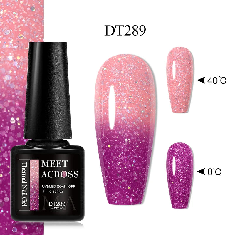 7ml Thermal Gel Nail Polish 3 Layers Temperature Color Changing Gel Winter Grey Semi Permanent Soak Off Nails Art UV Gel Varnish