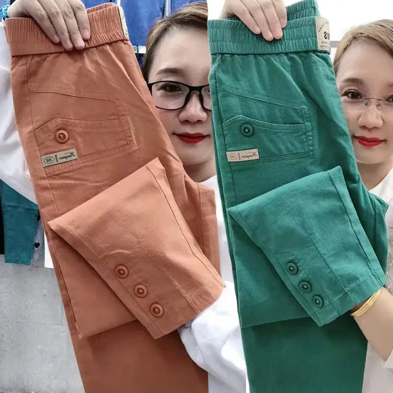 Cotton Linen Women's Loose Fit Casual Pants Thin Slimming Harlan Style High Waist Nine Points Commuter Fashion Spring 2023