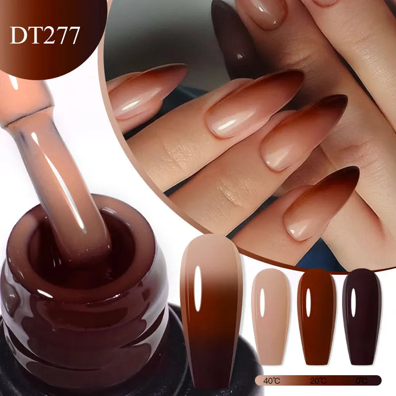 7ml Thermal Gel Nail Polish 3 Layers Temperature Color Changing Gel Winter Grey Semi Permanent Soak Off Nails Art UV Gel Varnish