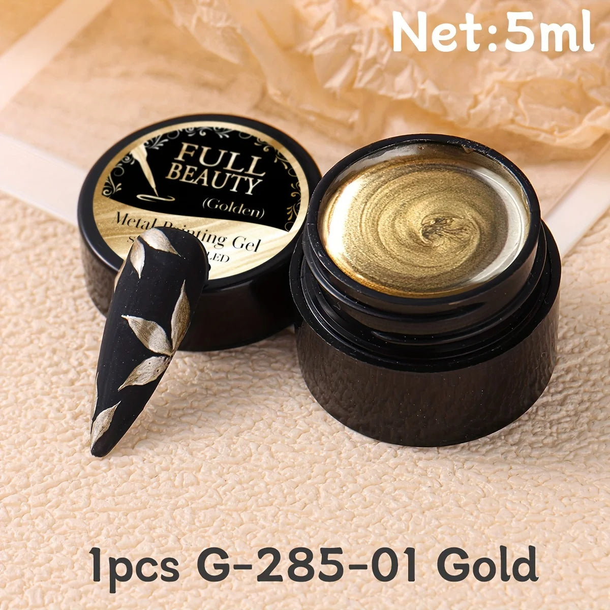 5mlGold Silver Metallic Chrome 3D Painting Gel Polish Super Bright Rose Gold Mirror Metal Gel Drawing UV/LED  Semi Permanent Gel