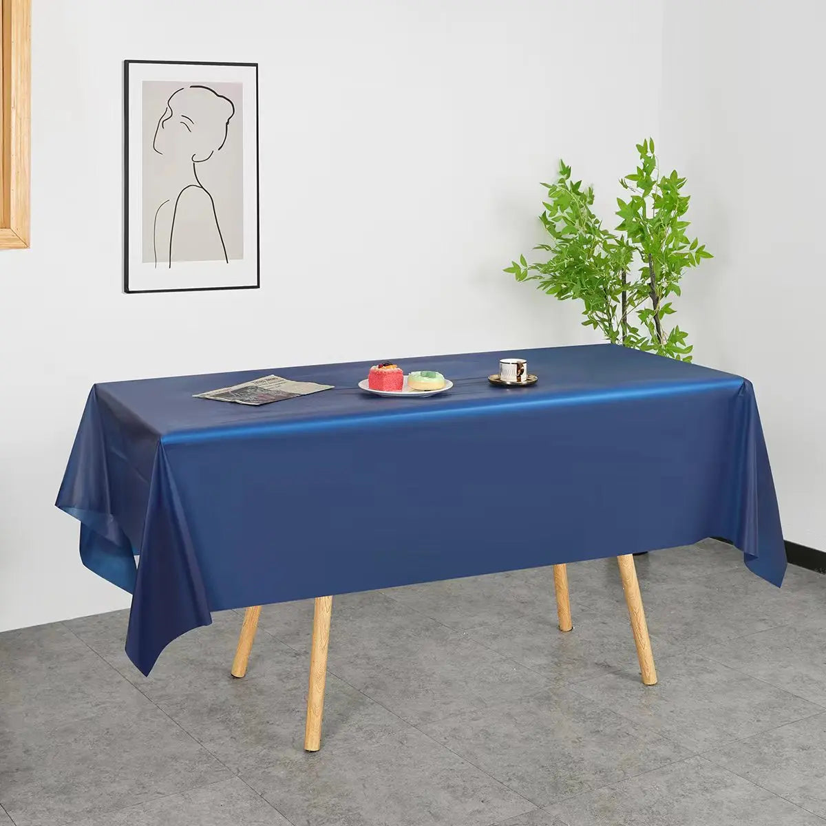 Premium Disposable Table Cloth 54 x 108 Inch Table Cloths for Parties Decorative Tablecloths for Rectangle Tables White