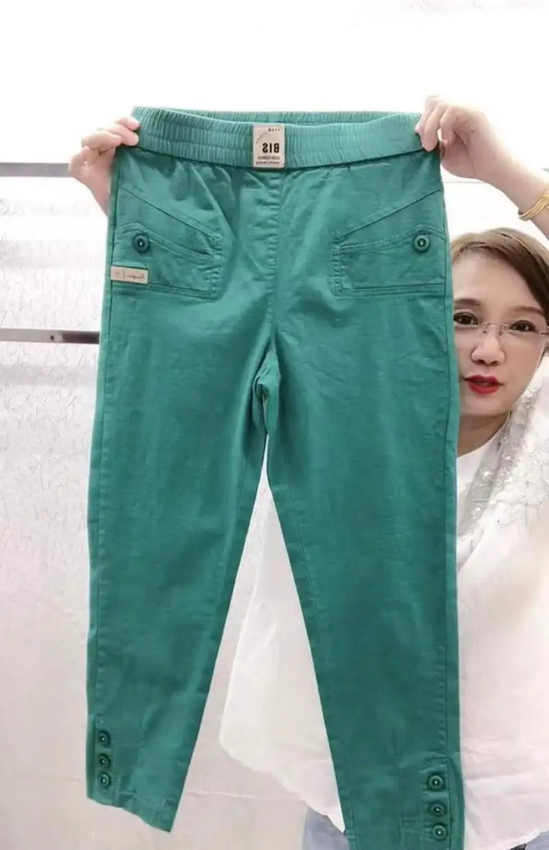 Cotton Linen Women's Loose Fit Casual Pants Thin Slimming Harlan Style High Waist Nine Points Commuter Fashion Spring 2023