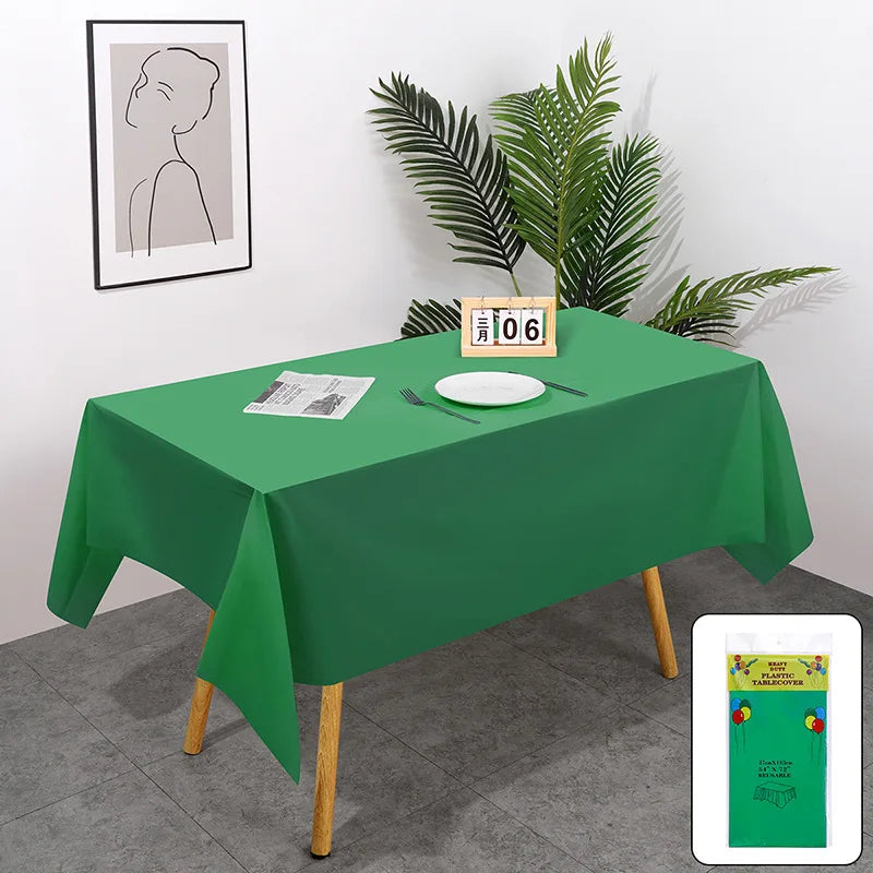 Premium Disposable Table Cloth 54 x 108 Inch Table Cloths for Parties Decorative Tablecloths for Rectangle Tables White