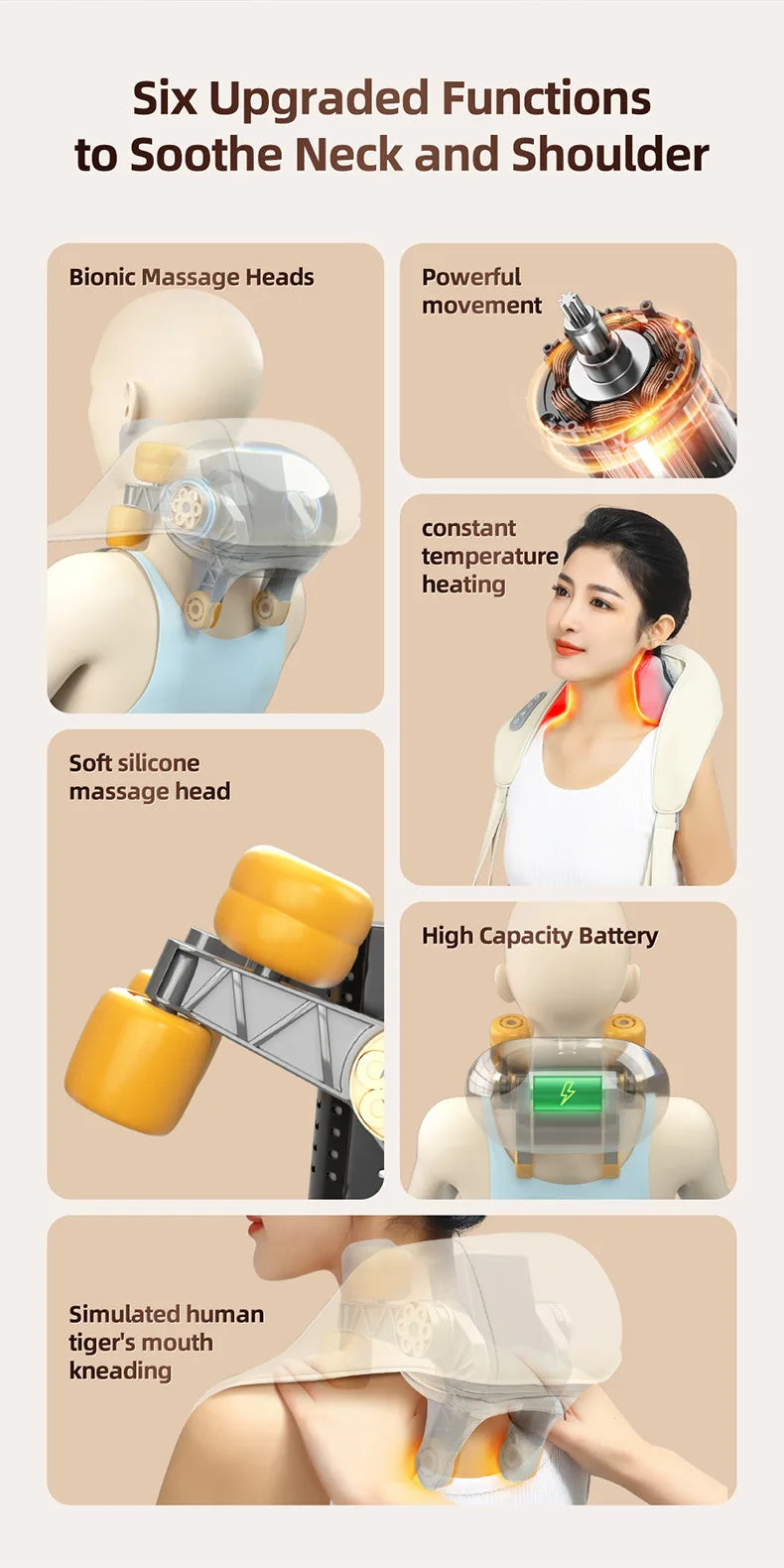 Neck Massager with Heat, Shoulder Massager, Shiatsu Neck and Back Massager, Muscle Pain Relief-Office, Home & Car