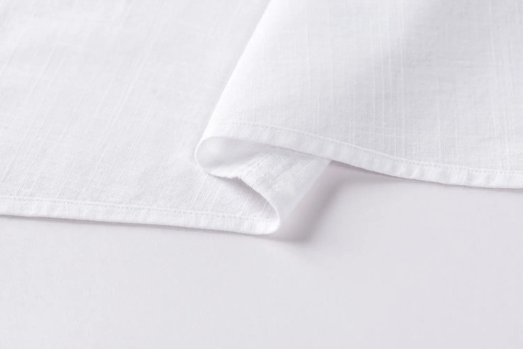 Premium Linen Long-Staple Cotton Shirt Men's Casual Long Sleeve Solid Color Breathable Slim Fit Business Social Blouse Tops