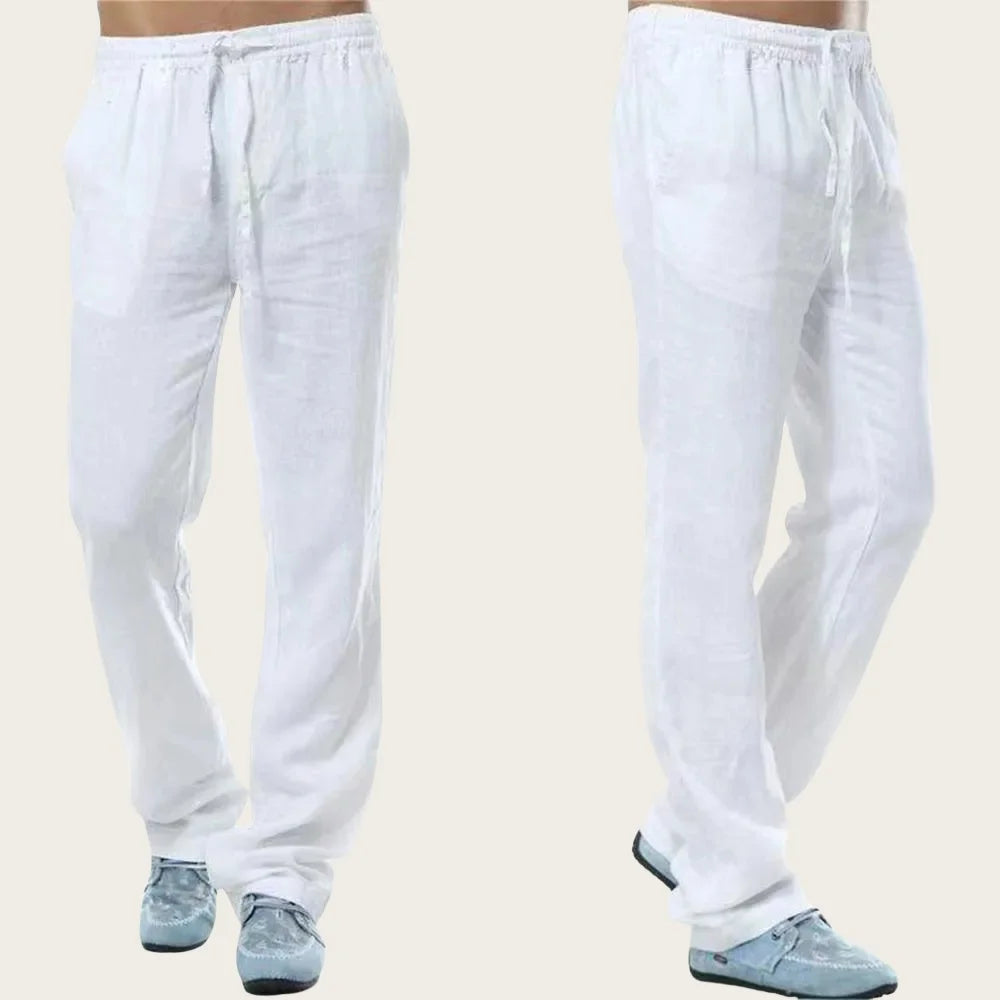 Boho Cotton Linen Pants for Men New Summer Lightweight Loose Fit Casual Sweatpants for Walking Jogger Trousers Work