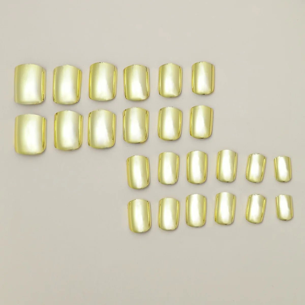 24pcs/set short fake nails metallic red black rose green blue silver golden square tips mirror effect press on false nail art