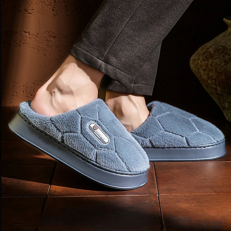 For Warm Slippers Home Slides Casual bedroom Soft Men Women Trend Winter Couple Indoor Non-slip Flip Flops Shoes Big Size 50 51
