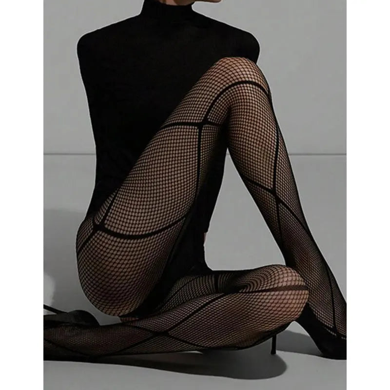 Luxury Tights Garter Belt Bodystockings For Hot Woman Striped Bodysuit High Waisted Pantyhose Summer Thin Lingerie Elastic Socks
