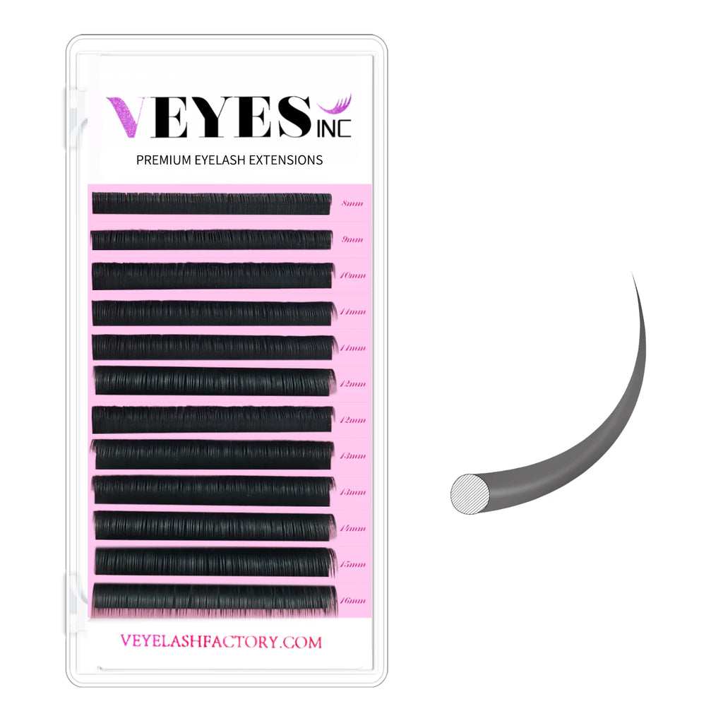 Veyes Inc Classic Eyelash Extensions Veyelash 8-16 Mix Individual Lash Extensions Matte Black Silk Lashes Wholesale for Beauty