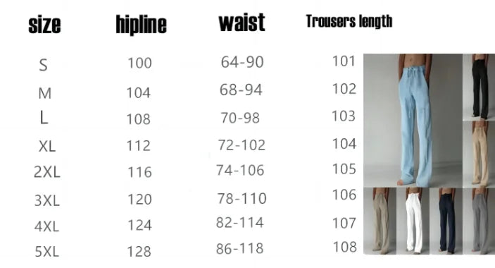 Men's Cotton Linen Pants Male Autumn New Breathable Solid Color Linen Trousers Fitness Streetwear S-4XL