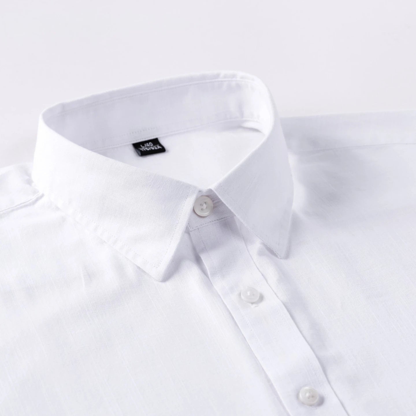 Premium Linen Long-Staple Cotton Shirt Men's Casual Long Sleeve Solid Color Breathable Slim Fit Business Social Blouse Tops