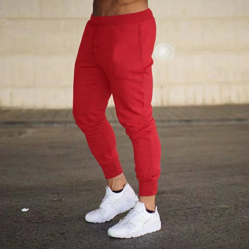 Men's Cotton Slim Fit jogging pants sport sweatpants running pants runners trackpants bodybuilding pants