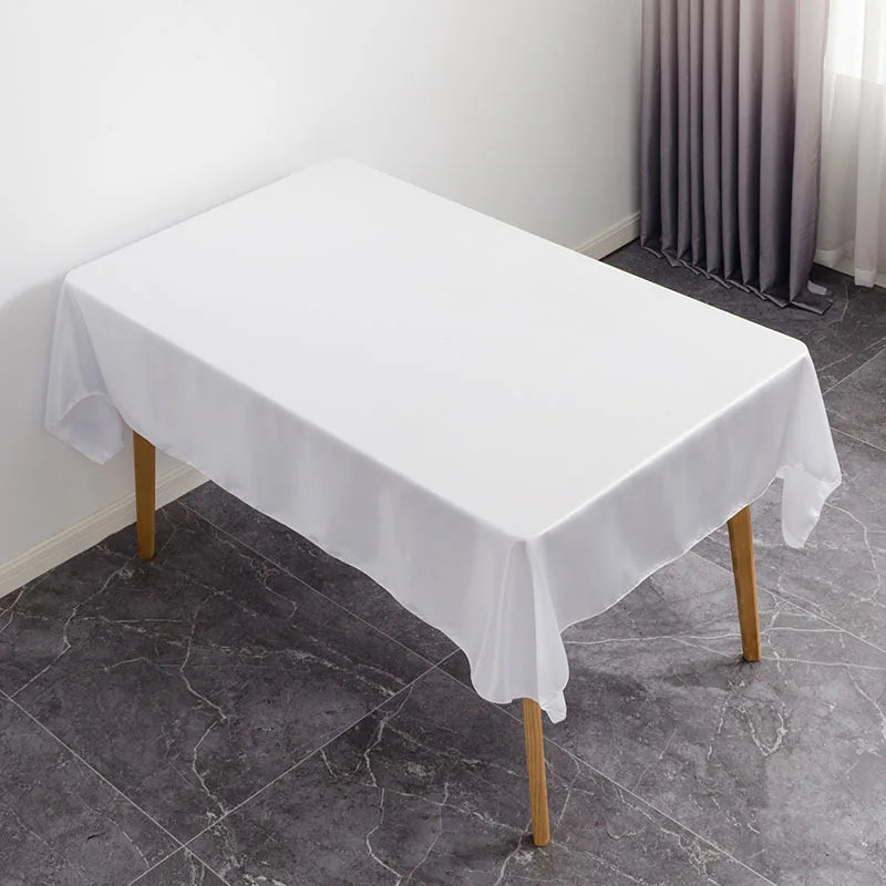 145X275 Wedding Tablecloth Rectangular Satin Table cloth Black Overlay Cover Champagne Table Cloth Party Dinner Banquet Decorati