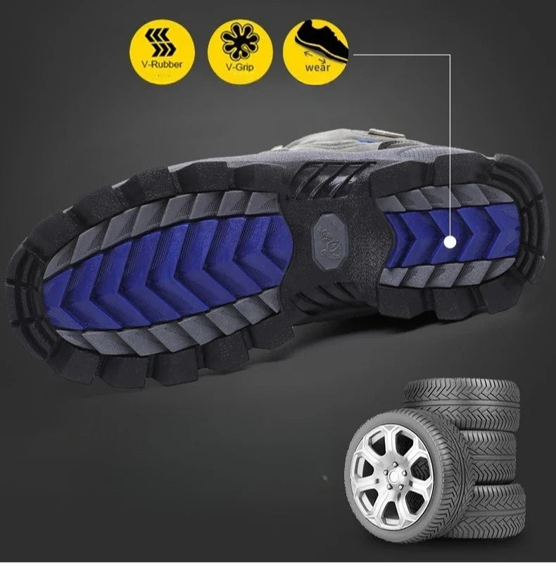 High-top Boots Men Comfortable Wear-resistant Anti-slip Breathable Hiking Boots Men Thick-soled Casual Sport Shoes Men