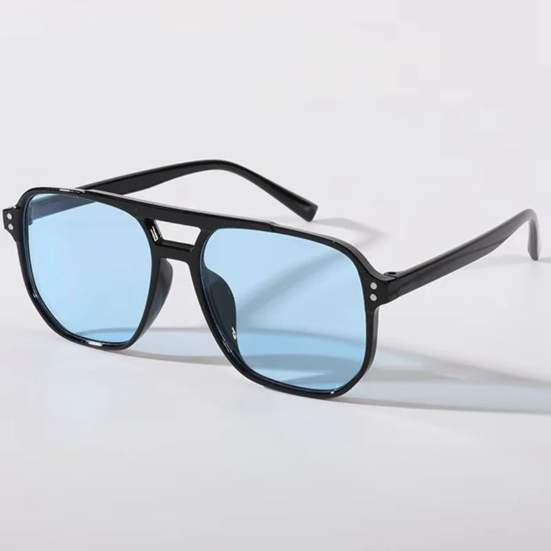 Vintage Men Women Big Sunglasses Men Square Shades Brand Designer Unisex Sun Glasses Black Lense Male Female Sunglasses UV400