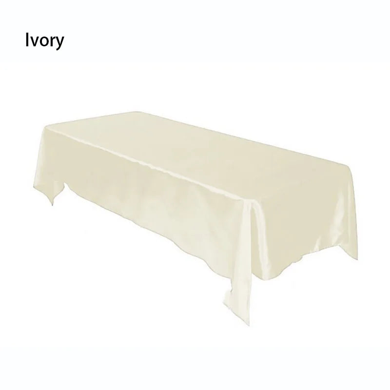 145X275 Wedding Tablecloth Rectangular Satin Table cloth Black Overlay Cover Champagne Table Cloth Party Dinner Banquet Decorati