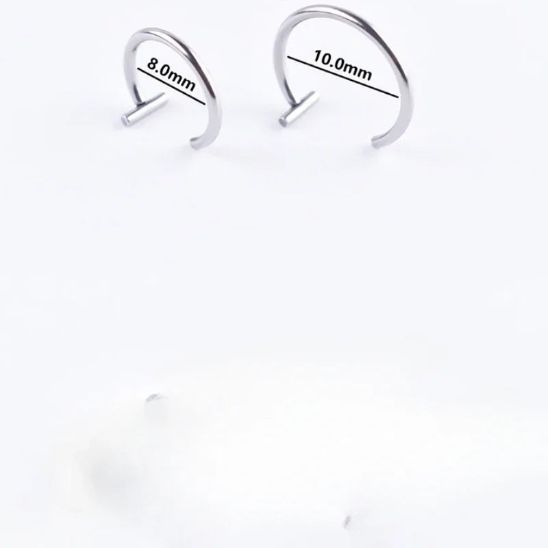 5Pcs/set Lip Nose Rings Neutral Punk Lip-shaped Ear Nose Clip Fake Diaphragm with Perforated Lip Hoop Body Jewelry Steel Ring
