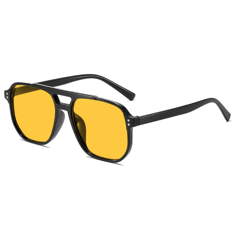 Vintage Men Women Big Sunglasses Men Square Shades Brand Designer Unisex Sun Glasses Black Lense Male Female Sunglasses UV400