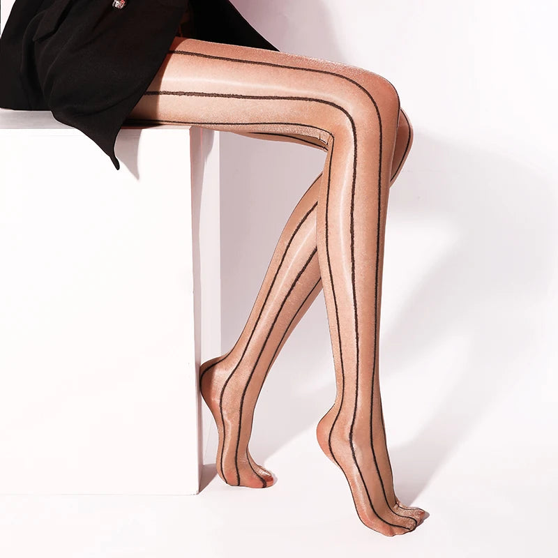 Open Crotch Tights For Sex Products Hot Patchwork Fake Garter Belt With Oil Shiny Thigh High Stockings Sexy Transparent Lingerie