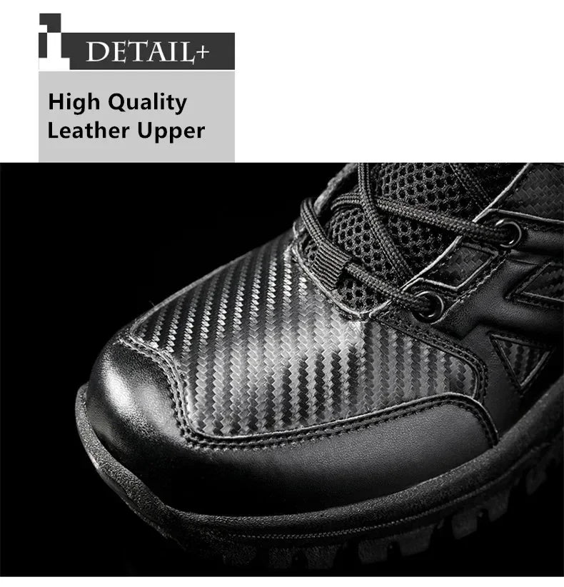 Black Boots Men High-quality Brand High Top Boots Desert Combat Men's Hiking shoe Outdoor Shoes Anti Slip Hiking Ankle Boots