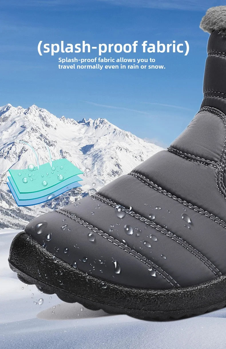 Women's Boots Women's Ankle Boots With Fur Winter Shoes Women Low Heels Winter Boots Snow Waterproof Botas Mujer Winter Footwear