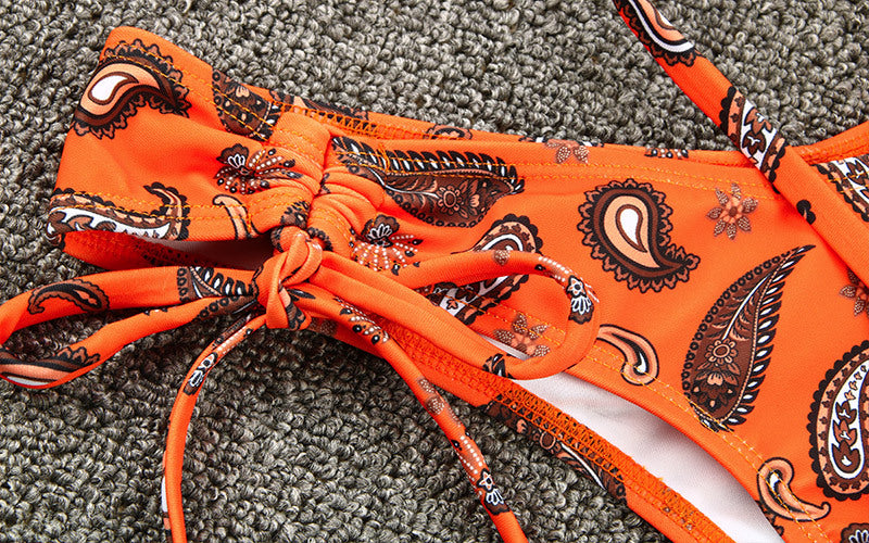 Printed Sexy Bikini Set Women Swimsuit Female Spaghetti-Strap Floral Swimwear Bathing Suits