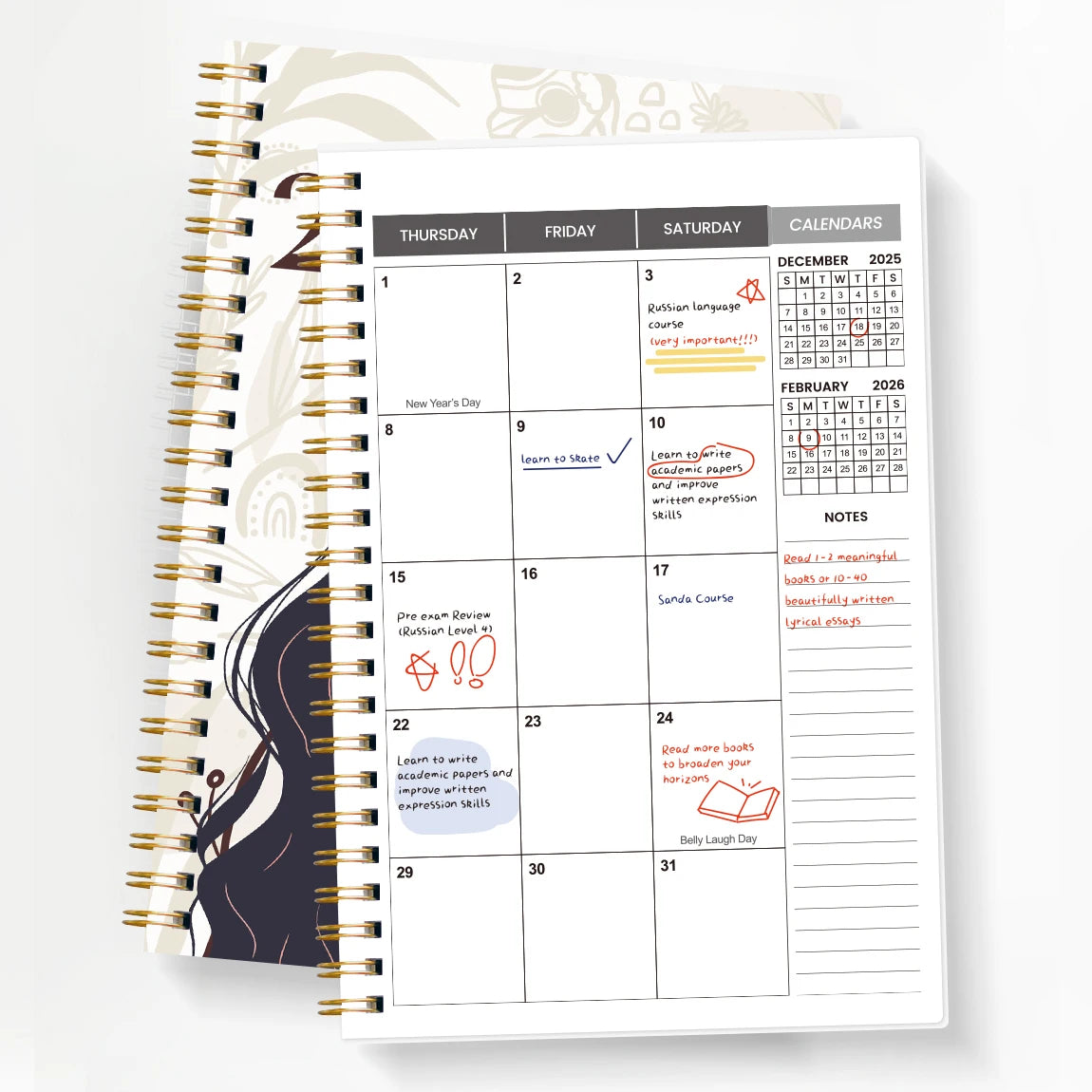 2026-2027 A5 Weekly & Monthly Planner – Jan 2026 to Dec 2027 Spiral Organizer with Calendar & Notes, School & Office Supplies