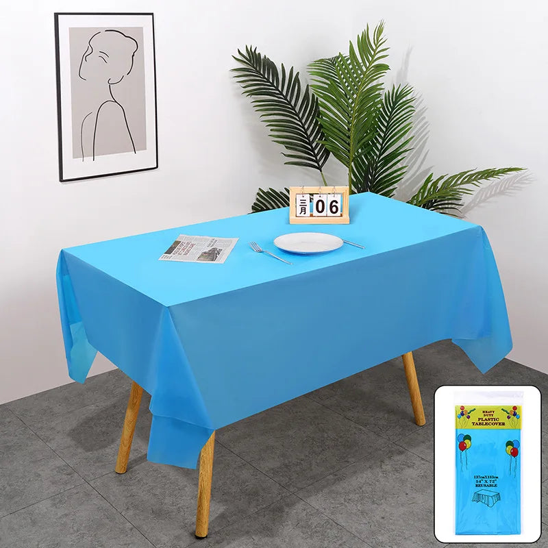 Premium Disposable Table Cloth 54 x 108 Inch Table Cloths for Parties Decorative Tablecloths for Rectangle Tables White