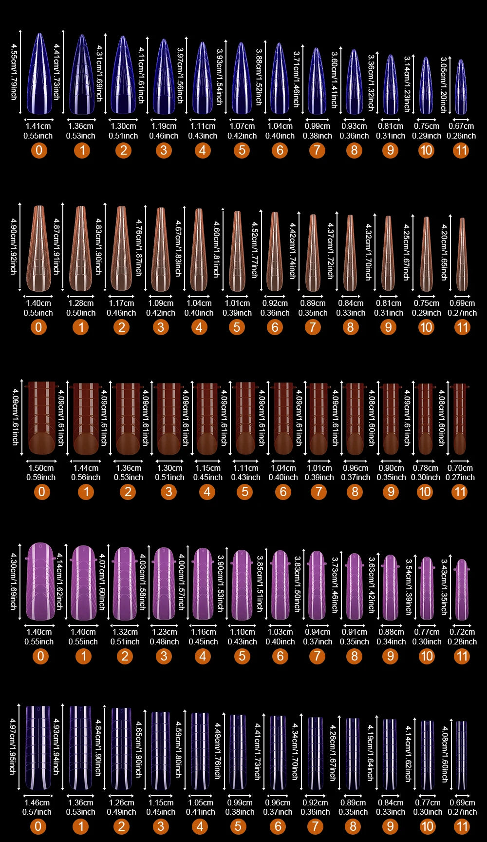 MOWOT 292pcs Color Dual Form Nail Mold Sets Acrylic Nails Extension Quick Building Gel Mold Reusable False Nail Tips Nail Forms