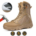 High-Top Anti-Smashing Work Boots Outdoor Waterproof Safety Shoes Steel Toe Non Slip Men's Boots Fashion Protective Men Shoes
