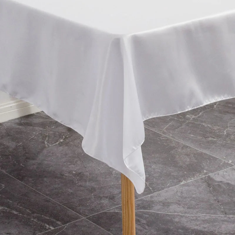 145X275 Wedding Tablecloth Rectangular Satin Table cloth Black Overlay Cover Champagne Table Cloth Party Dinner Banquet Decorati