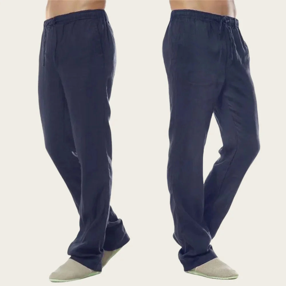 Boho Cotton Linen Pants for Men New Summer Lightweight Loose Fit Casual Sweatpants for Walking Jogger Trousers Work