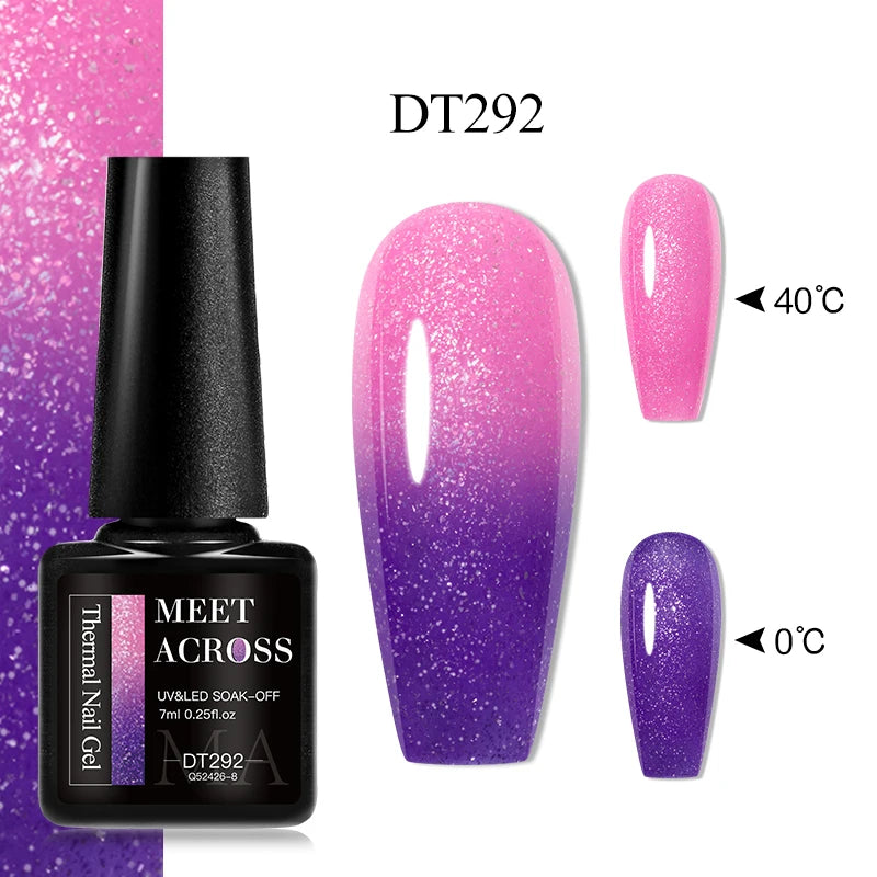 7ml Thermal Gel Nail Polish 3 Layers Temperature Color Changing Gel Winter Grey Semi Permanent Soak Off Nails Art UV Gel Varnish