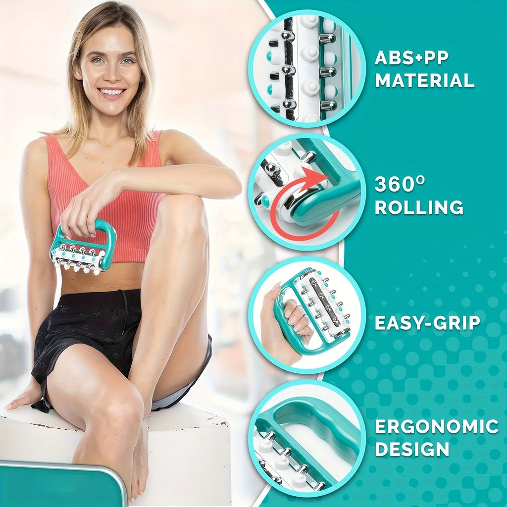 Lymphatic Massage Roller - Deep Tissue Muscle and Massager, Handheld Body Tool, Suitable for Legs, Shoulders, Back, and Hands
