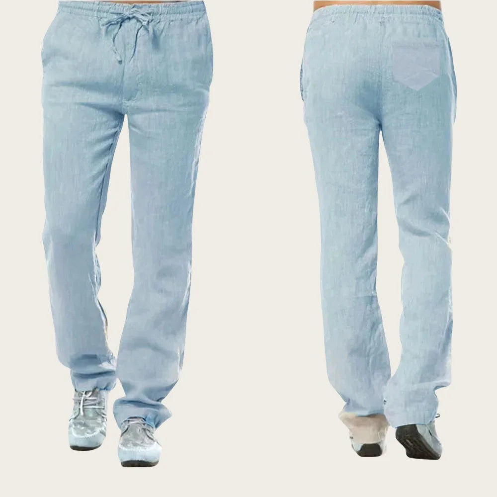 Boho Cotton Linen Pants for Men New Summer Lightweight Loose Fit Casual Sweatpants for Walking Jogger Trousers Work