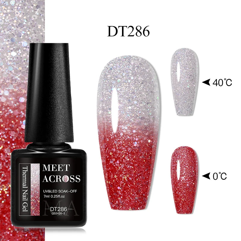 7ml Thermal Gel Nail Polish 3 Layers Temperature Color Changing Gel Winter Grey Semi Permanent Soak Off Nails Art UV Gel Varnish