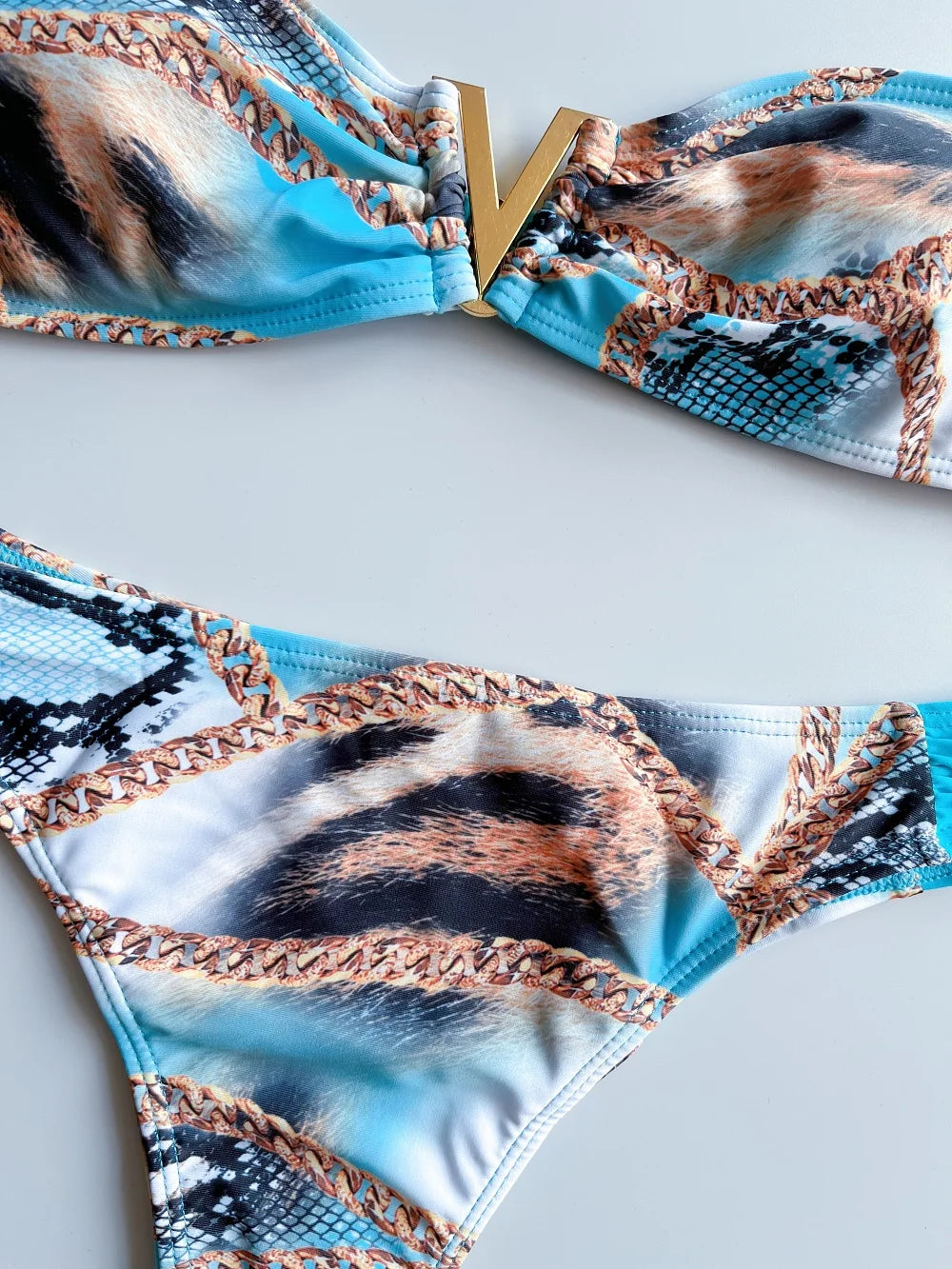 Bathing Suit Women Print Sexy Bikinis Set Patchwork Beachwear Summer Strapless Swimsuit 2026 Two-pieces Swimwear Biquinis