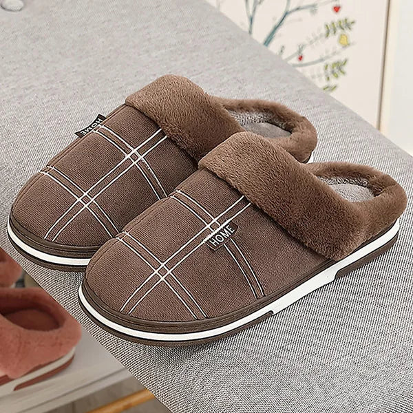 House Slippers for men Warm Memory Foam Soft Cushion Living Room Non Slip Indoor Comfortable Male Winter Bedroom Shoes Home ﻿