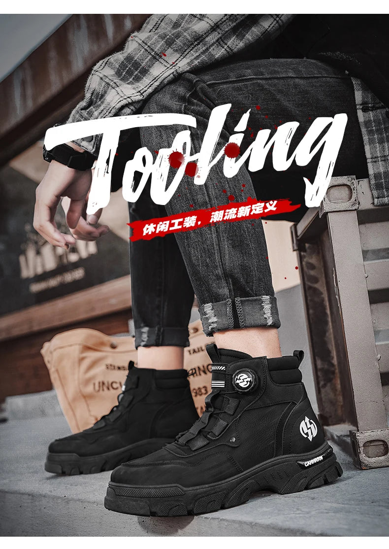 Boots Winter Mens Shoes Casual Cowboy Combat Tactical Motorcycle Chelsea Ankle Work Leather Outdoor Designer Luxury Hiking