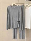 Korean Cotton Woman Pajamas Set New Comfortable Long Sleeve Top Trousers Sets Spring Autumn Night Wear Suit Women's Home Clothes
