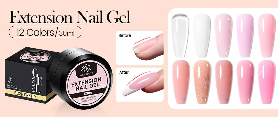 BORN PRETTY 10ml Gel Nail Polish Gel 130 Colors Semi Permanent Solid Nail Gel Varnish Soak Off UV Gel for Base Top Coat