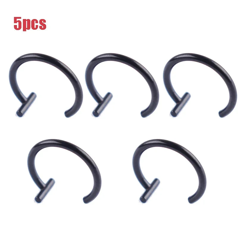5Pcs/set Lip Nose Rings Neutral Punk Lip-shaped Ear Nose Clip Fake Diaphragm with Perforated Lip Hoop Body Jewelry Steel Ring