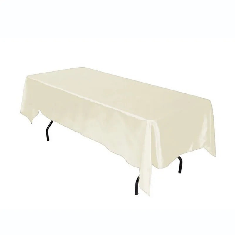 145X275 Wedding Tablecloth Rectangular Satin Table cloth Black Overlay Cover Champagne Table Cloth Party Dinner Banquet Decorati