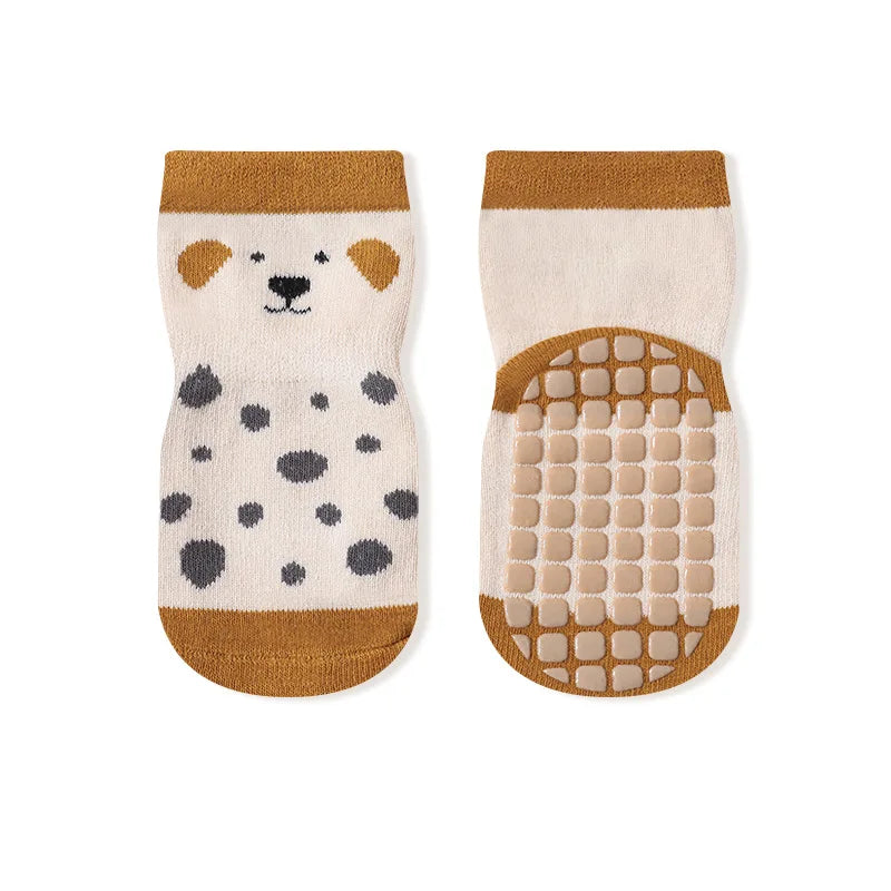 5 Pairs Kids Non-Slip Socks Cute Cartoon Pattern Baby Boys Girls Floor Socks Comfortable Breathable for Toddler Children