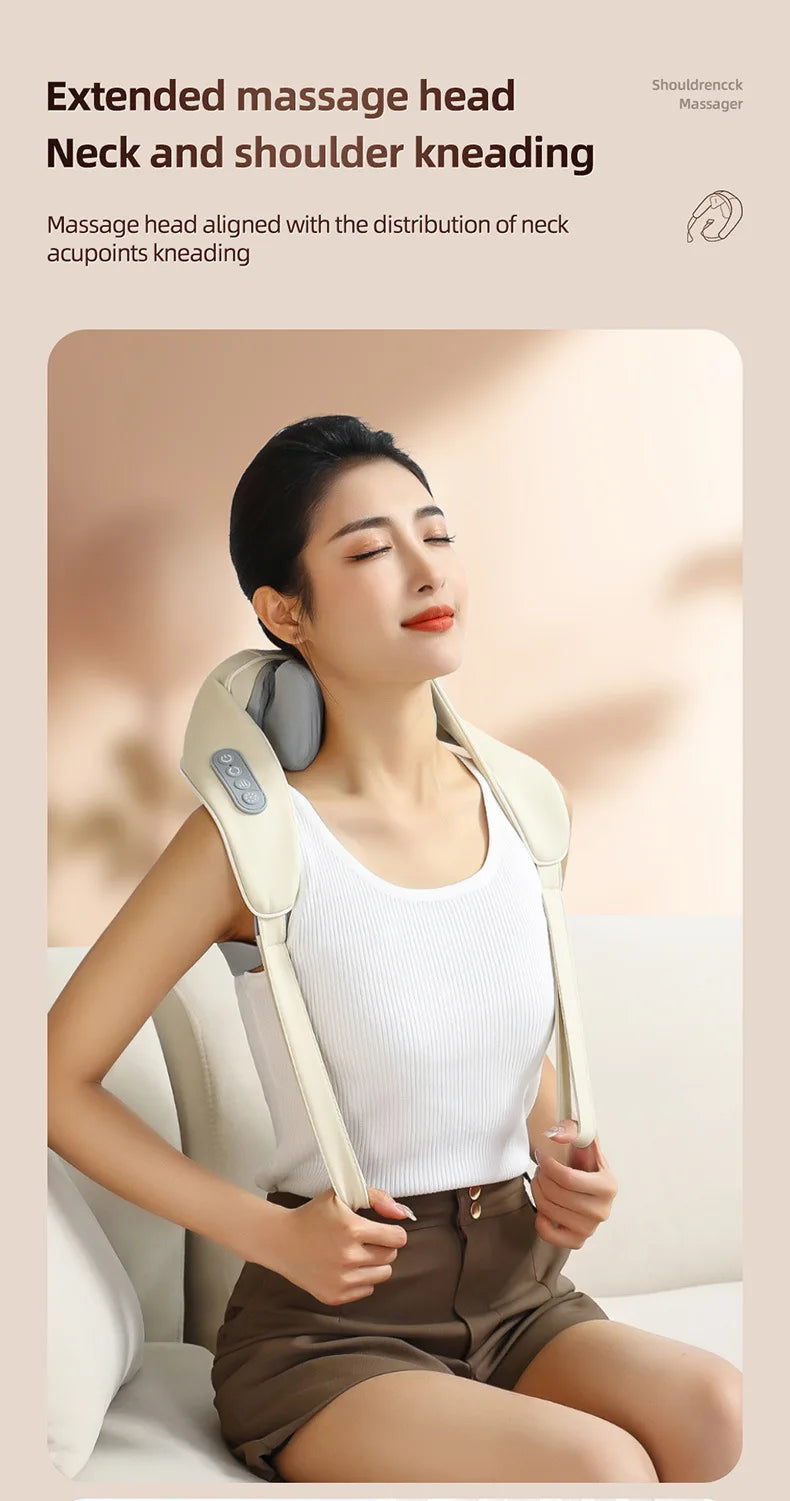Neck Massager with Heat, Shoulder Massager, Shiatsu Neck and Back Massager, Muscle Pain Relief-Office, Home & Car