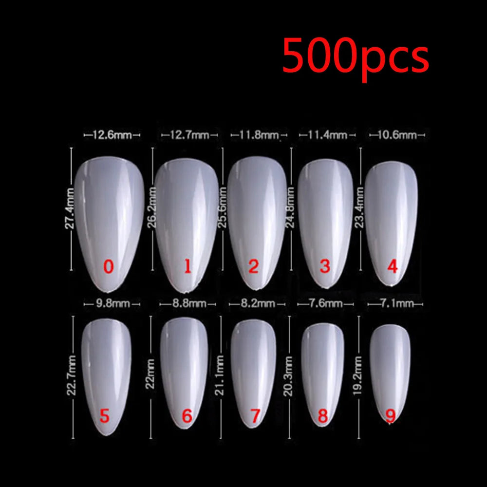 500pcs Almond nail tips