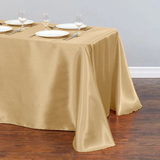 Wedding Tablecloth Rectangular Satin Table cloth Black Overlay Cover Champagne Table Cloth Party Dinner Banquet Decoration