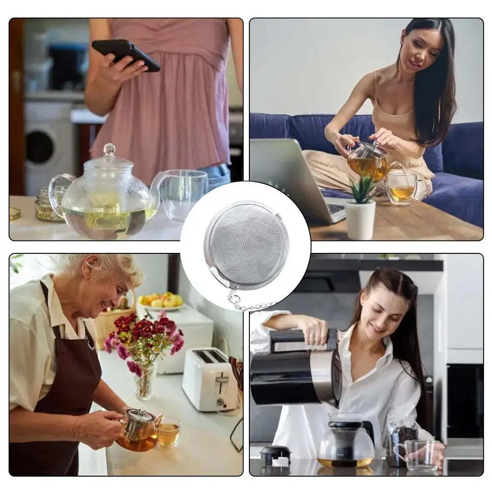 Tea Ball Stainless Steel Tea Infuser Stainless Steel Mesh Tea Ball Tea Strainers With Chain Seasoning Spices Strainers Filters