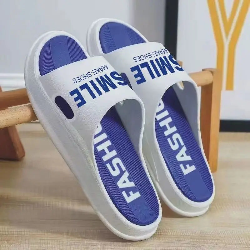 Men's Slippers 2025 New Thick Bottom Trendy Casual Indoor Outdoor Double Wear Bathroom Indoor Bathing Anti-Slip